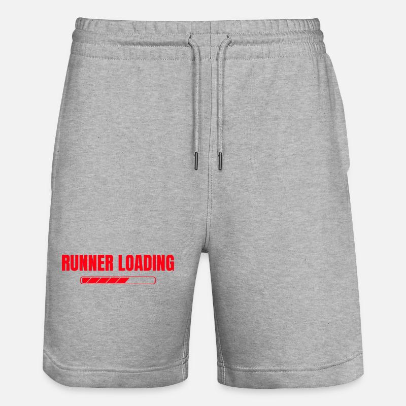 Running Loading Marathon Runner Gift - Stanley/Stella Unisex Bio Joggingshorts Trainer  - Grau meliert