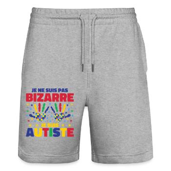 I'm not weird, I'm autistic - Stanley/Stella Trainer Unisex Organic Jogging Shorts - heather grey - Front - Nik (191cm) & Marisol (170cm)