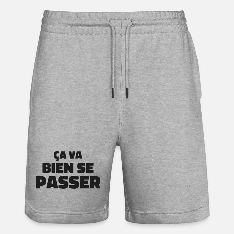 ça va bien se passer - Short de jogging bio TRAINER Stanley/Stella unisexe - gris chiné