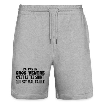 Gros ventre tee shirt | cadeau droles - Short de jogging bio TRAINER Stanley/Stella unisexe - gris chiné - Devant - Nik (191cm) & Marisol (170cm)