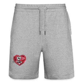 Cosy Rebel - Stanley/Stella Unisex Bio Joggingshorts Trainer  - Grau meliert - Vorne - Nik (191cm) & Marisol (170cm)