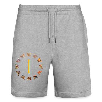 schmetterlinge e 56 i - Stanley/Stella Unisex Bio Joggingshorts Trainer  - Grau meliert - Vorne - Nik (191cm) & Marisol (170cm)