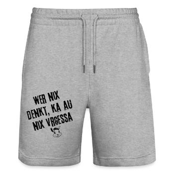 Vergesslicher Kopf | Redewendung - Stanley/Stella Unisex Bio Joggingshorts Trainer  - Grau meliert - Vorne - Nik (191cm) & Marisol (170cm)