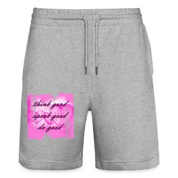 Pensez bien 2 - Short de jogging bio TRAINER Stanley/Stella unisexe - gris chiné - Devant - Nik (191cm) & Marisol (170cm)