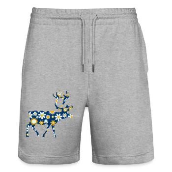 Reindeer Rennes Scandinavia - Stanley/Stella Trainer Unisex Organic Jogging Shorts - heather grey - Front - Nik (191cm) & Marisol (170cm)