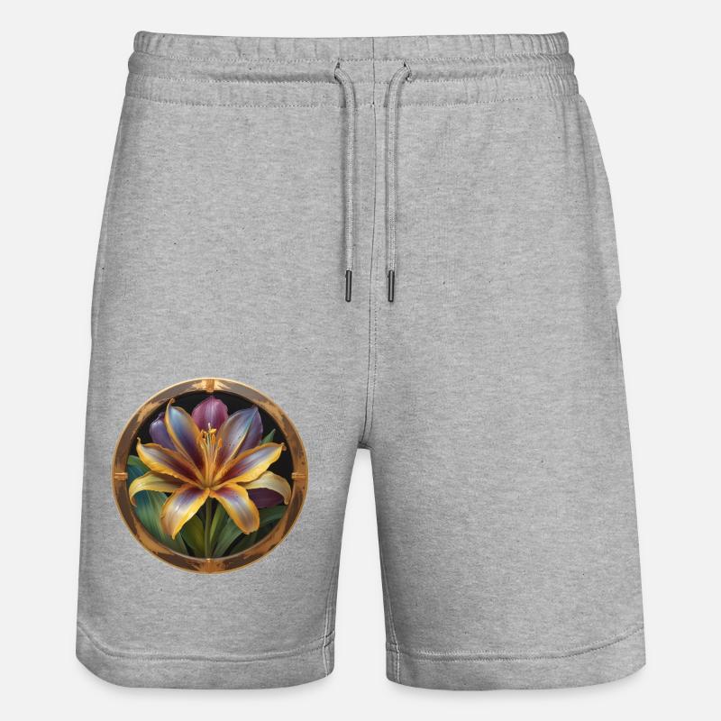 Fleur de lilas épanouie - Short de jogging bio TRAINER Stanley/Stella unisexe - gris chiné