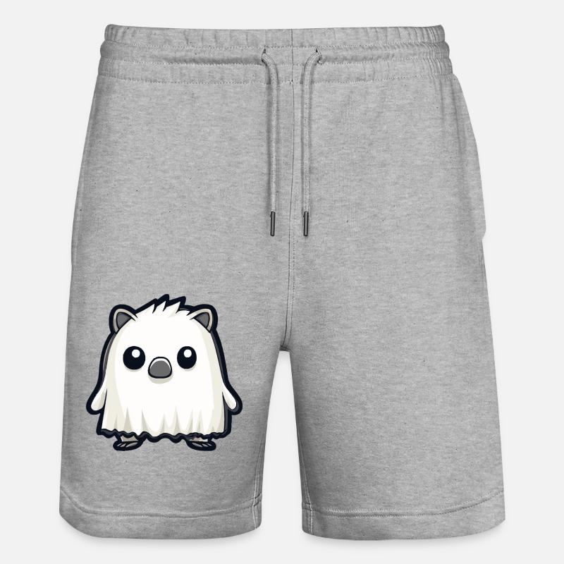 Hedgehog Halloween Comic Ghost - Stanley/Stella Trainer Unisex Organic Jogging Shorts - heather grey