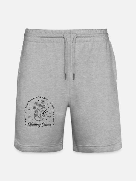 Stricker Humor Strickgarn - Stanley/Stella Unisex Bio Joggingshorts Trainer  - Grau meliert