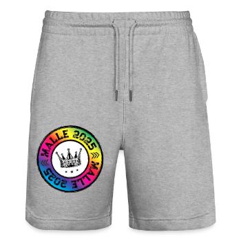 Malle 2025 Krone Mallorca Multicoloured - Stanley/Stella Trainer Unisex Organic Jogging Shorts - heather grey - Front - Nik (191cm) & Marisol (170cm)