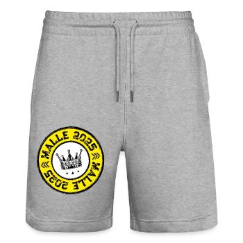 Malle 2025 Krone Mallorca - Short de jogging bio TRAINER Stanley/Stella unisexe - gris chiné - Devant - Nik (191cm) & Marisol (170cm)