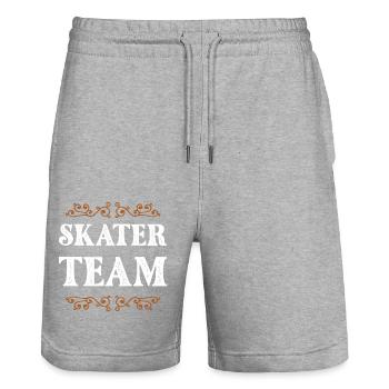 Skater Crew - Stanley/Stella Trainer Unisex Organic Jogging Shorts - heather grey - Front - Nik (191cm) & Marisol (170cm)