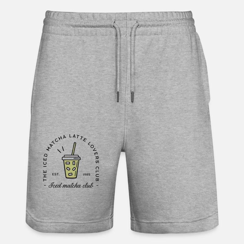 Iced matcha latte lovers - Stanley/Stella Trainer Unisex Organic Jogging Shorts - heather grey