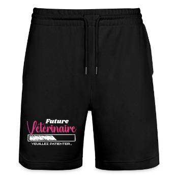 Future Vétérinaire - Short de jogging bio TRAINER Stanley/Stella unisexe - noir - Devant - Nik (191cm) & Marisol (170cm)