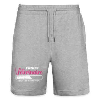 Future Veterinarian - Stanley/Stella Trainer Unisex Organic Jogging Shorts - heather grey - Front - Nik (191cm) & Marisol (170cm)
