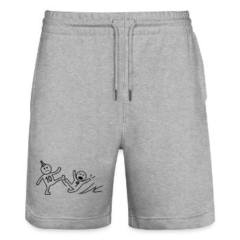 10th anniversary gift Funny 10 Years Old Birthday - Short de jogging bio TRAINER Stanley/Stella unisexe - gris chiné - Devant - Nik (191cm) & Marisol (170cm)