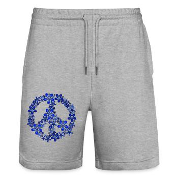 Peace - Stanley/Stella Unisex Bio Joggingshorts Trainer  - Grau meliert - Vorne - Nik (191cm) & Marisol (170cm)