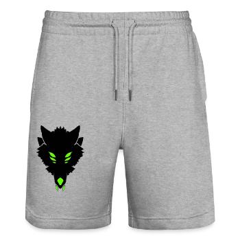 dark wolf - Stanley/Stella Trainer Unisex Organic Jogging Shorts - heather grey - Front - Nik (191cm) & Marisol (170cm)
