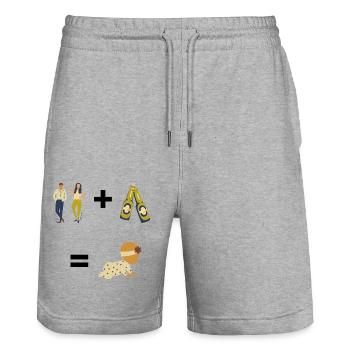 Drinking | Booze | Party | Baby | Funny| Carnival - Stanley/Stella Trainer Unisex Organic Jogging Shorts - heather grey - Front - Nik (191cm) & Marisol (170cm)