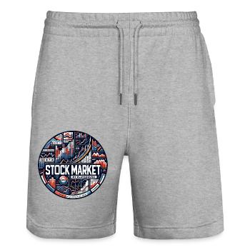 Stock Market Trading meine Passion cooles Trading - Stanley/Stella Unisex Bio Joggingshorts Trainer  - Grau meliert - Vorne - Nik (191cm) & Marisol (170cm)