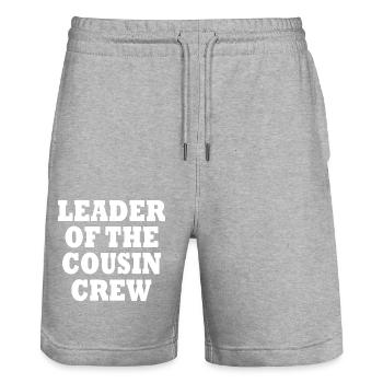 leader of the cousin crew - Stanley/Stella Trainer Unisex Organic Jogging Shorts - heather grey - Front - Nik (191cm) & Marisol (170cm)