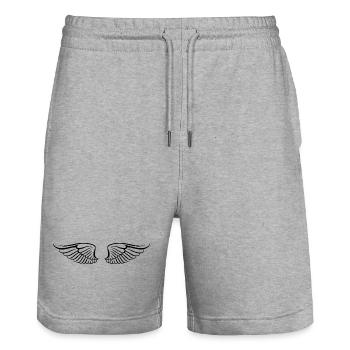 Les ailes - Short de jogging bio TRAINER Stanley/Stella unisexe - gris chiné - Devant - Nik (191cm) & Marisol (170cm)