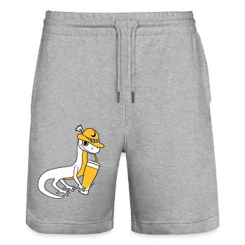 eidechse bier bayern alkohol saufen pa - Stanley/Stella Unisex Bio Joggingshorts Trainer  - Grau meliert - Vorne - Nik (191cm) & Marisol (170cm)