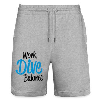 diving - Stanley/Stella Trainer Unisex Organic Jogging Shorts - heather grey - Front - Nik (191cm) & Marisol (170cm)