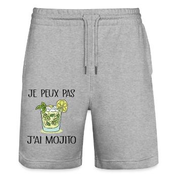 Je Peux Pas J'ai Mojito - Short de jogging bio TRAINER Stanley/Stella unisexe - gris chiné - Devant - Nik (191cm) & Marisol (170cm)