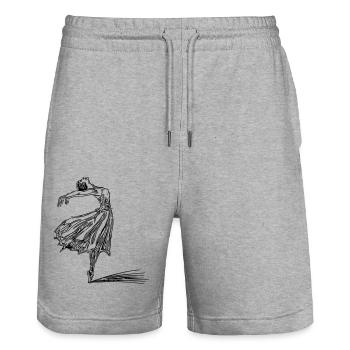 Elegant vintage dancer - Stanley/Stella Trainer Unisex Organic Jogging Shorts - heather grey - Front - Nik (191cm) & Marisol (170cm)