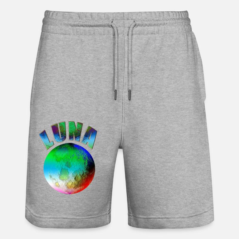 Luna Lune Arc-en-ciel - Short de jogging bio TRAINER Stanley/Stella unisexe - gris chiné