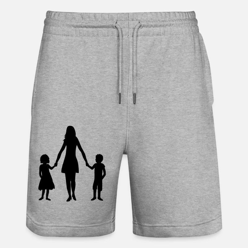 2 Enfants Maman - Short de jogging bio TRAINER Stanley/Stella unisexe - gris chiné