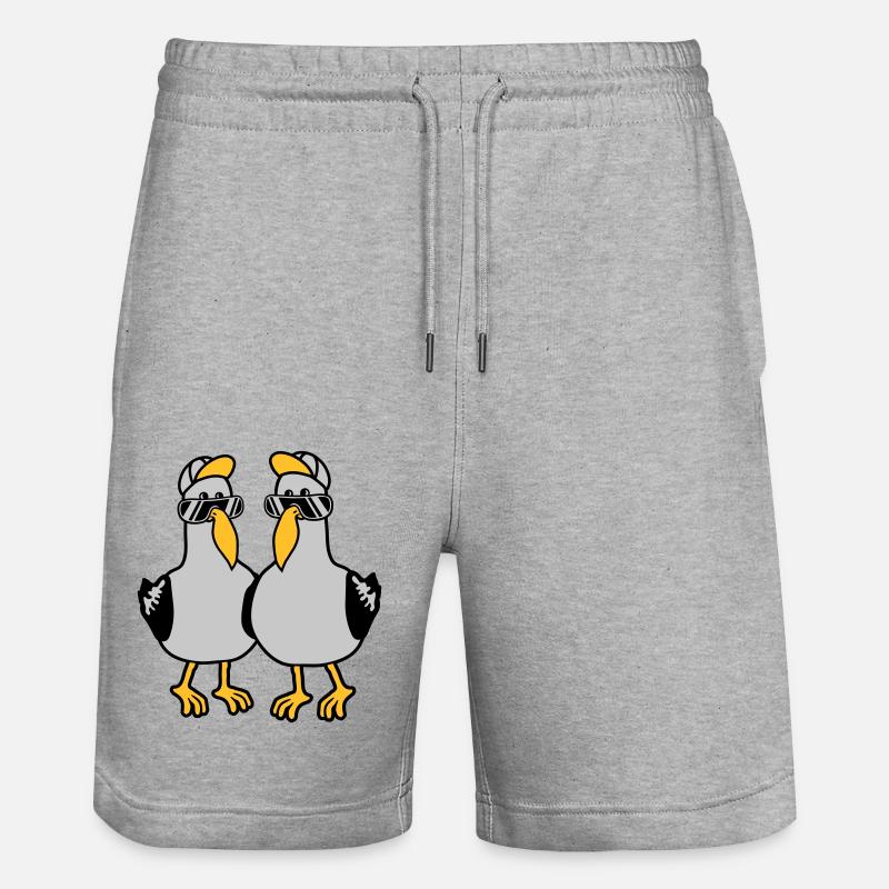 2 Möwen Team Freunde - Stanley/Stella Unisex Bio Joggingshorts Trainer - Grau meliert