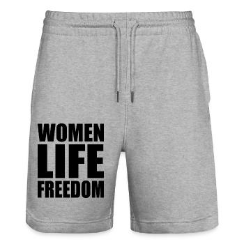 Women life freedom - Stanley/Stella Unisex Bio Joggingshorts Trainer  - Grau meliert - Vorne - Nik (191cm) & Marisol (170cm)