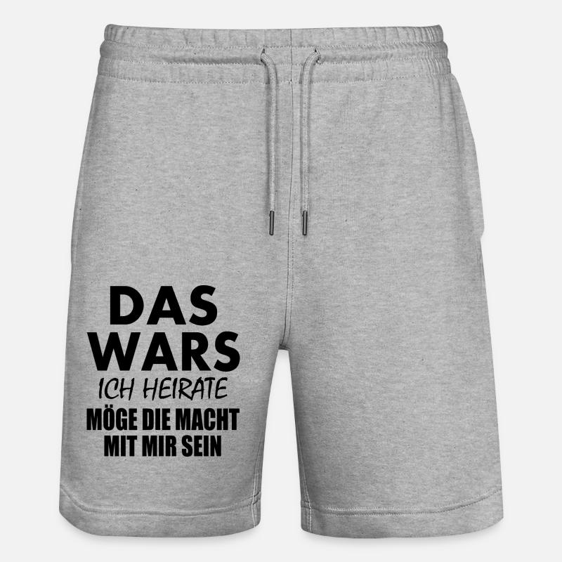 Das wars ich heirate - Stanley/Stella Unisex Bio Joggingshorts Trainer  - Grau meliert