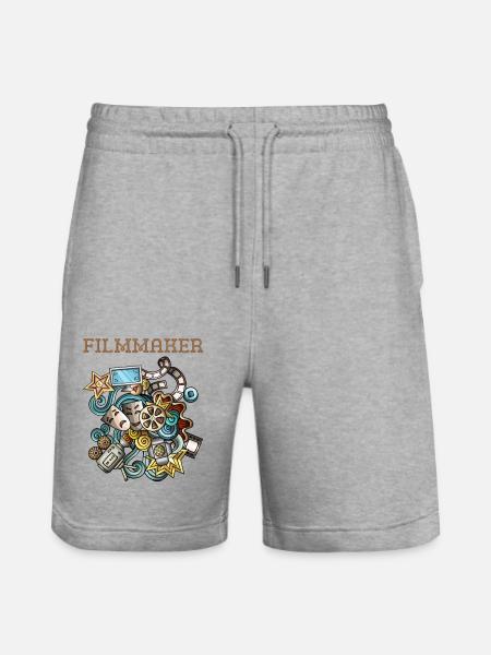 Filmmaker- Funny filmmakers and videographers - Stanley/Stella Trainer Unisex Organic Jogging Shorts - heather grey