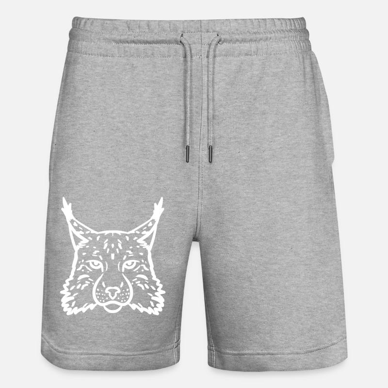 Luchs weiß - Stanley/Stella Unisex Bio Joggingshorts Trainer  - Grau meliert