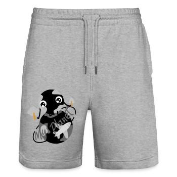 My Earth - My Home - Stanley/Stella Trainer Unisex Organic Jogging Shorts - heather grey - Front - Nik (191cm) & Marisol (170cm)