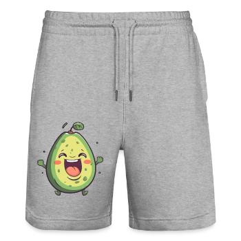 Avo Love - Stanley/Stella Trainer Unisex Organic Jogging Shorts - heather grey - Front - Nik (191cm) & Marisol (170cm)