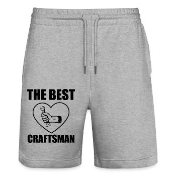 Artisan bricoleur Artisan Artisan Outil Construction - Short de jogging bio TRAINER Stanley/Stella unisexe - gris chiné - Devant - Nik (191cm) & Marisol (170cm)