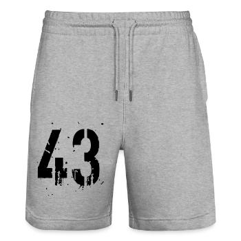 43 Number 43 - Stanley/Stella Trainer Unisex Organic Jogging Shorts - heather grey - Front - Nik (191cm) & Marisol (170cm)