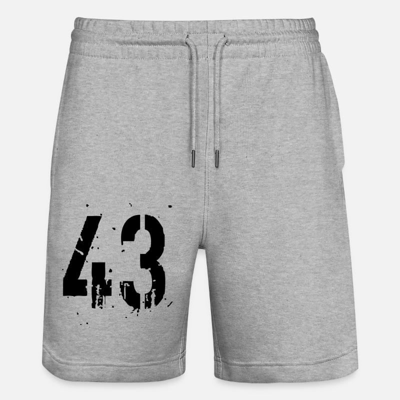 43 Nummer 43 - Stanley/Stella Unisex Bio Joggingshorts Trainer  - Grau meliert