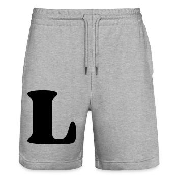 Lettre l - Short de jogging bio TRAINER Stanley/Stella unisexe - gris chiné - Devant - Nik (191cm) & Marisol (170cm)