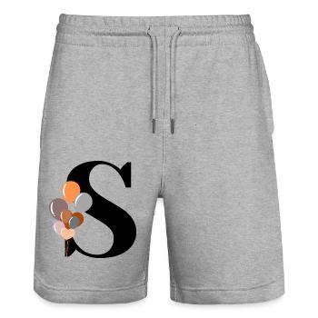 Brief s Geburtstagsballon - Stanley/Stella Unisex Bio Joggingshorts Trainer  - Grau meliert - Vorne - Nik (191cm) & Marisol (170cm)