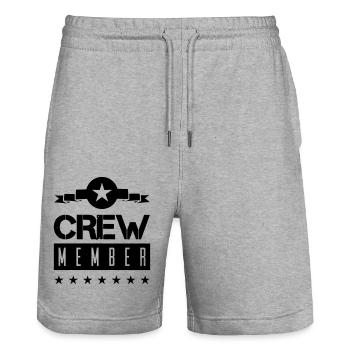 Crew Member - Stanley/Stella Trainer Unisex Organic Jogging Shorts - heather grey - Front - Nik (191cm) & Marisol (170cm)