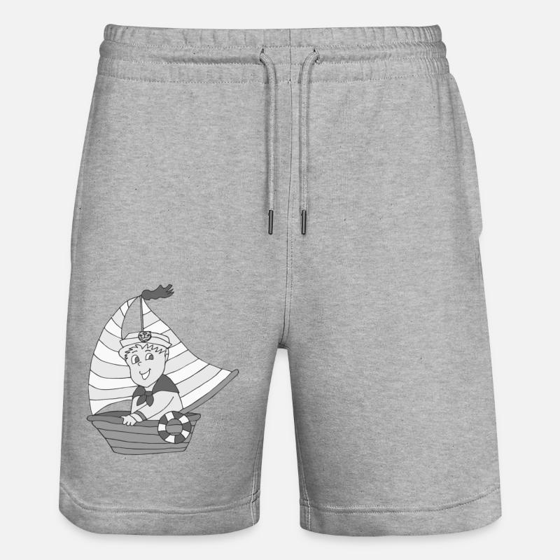 Petit Capitaine Noir & Blanc - Short de jogging bio TRAINER Stanley/Stella unisexe - gris chiné