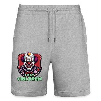 Horror Clown / Circus / Funny / Show / Halloween - Stanley/Stella Trainer Unisex Organic Jogging Shorts - heather grey - Front - Nik (191cm) & Marisol (170cm)