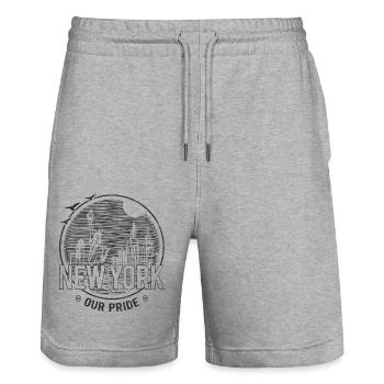 New York Series: Our Pride White - Stanley/Stella Unisex Bio Joggingshorts Trainer  - Grau meliert - Vorne - Nik (191cm) & Marisol (170cm)