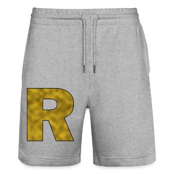 Lettre R Or - Short de jogging bio TRAINER Stanley/Stella unisexe - gris chiné - Devant - Nik (191cm) & Marisol (170cm)