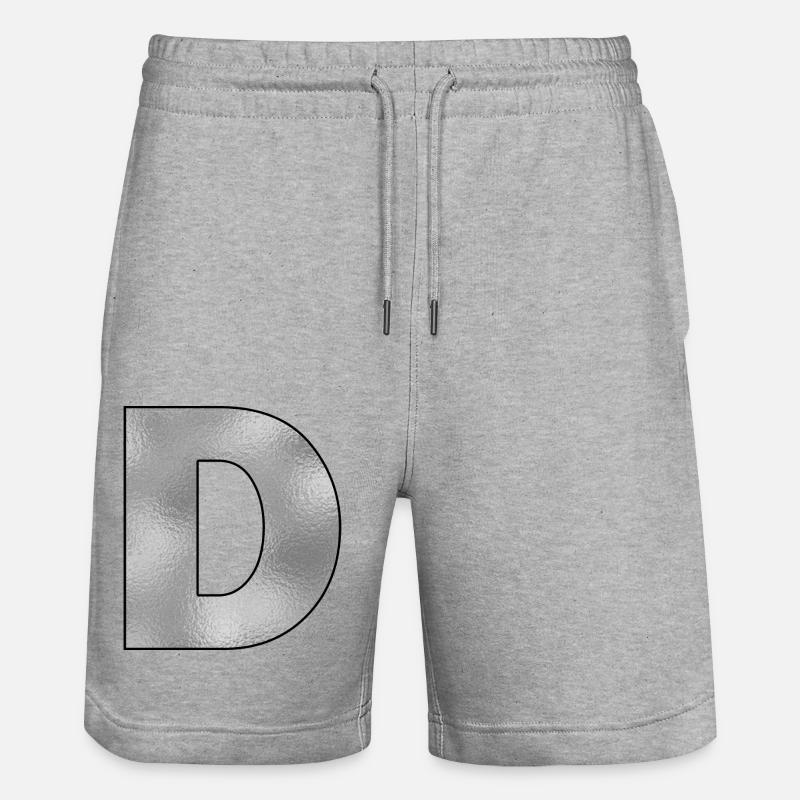 Lettre D Argent - Short de jogging bio TRAINER Stanley/Stella unisexe - gris chiné