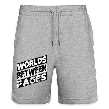 Contemporary Literature Literary Community Fun - Stanley/Stella Trainer Unisex Organic Jogging Shorts - heather grey - Front - Nik (191cm) & Marisol (170cm)